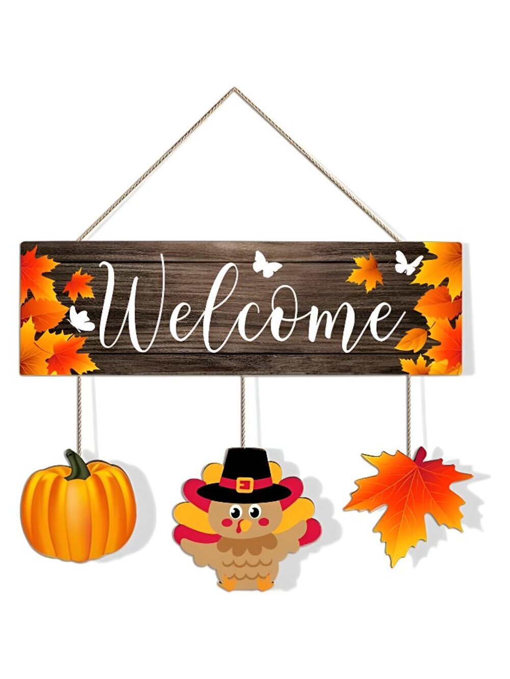 Thanksgiving Door Sign,Thanksgiving Turkey Hanger for Front Door,Fall Turkey